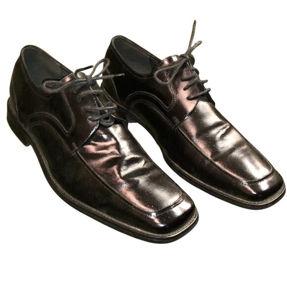 Stacy Adams Men’s Black Leather Dress Shoes Size 13W Lace‑Up Oxford Square Toe - Picture 1 of 16